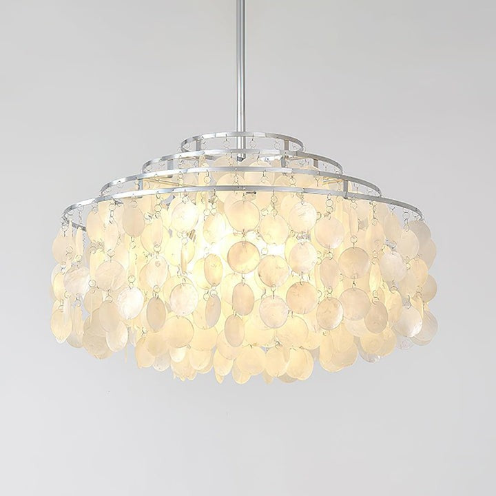 Multi-Layer Round Shell Disc Ceiling Chandelier