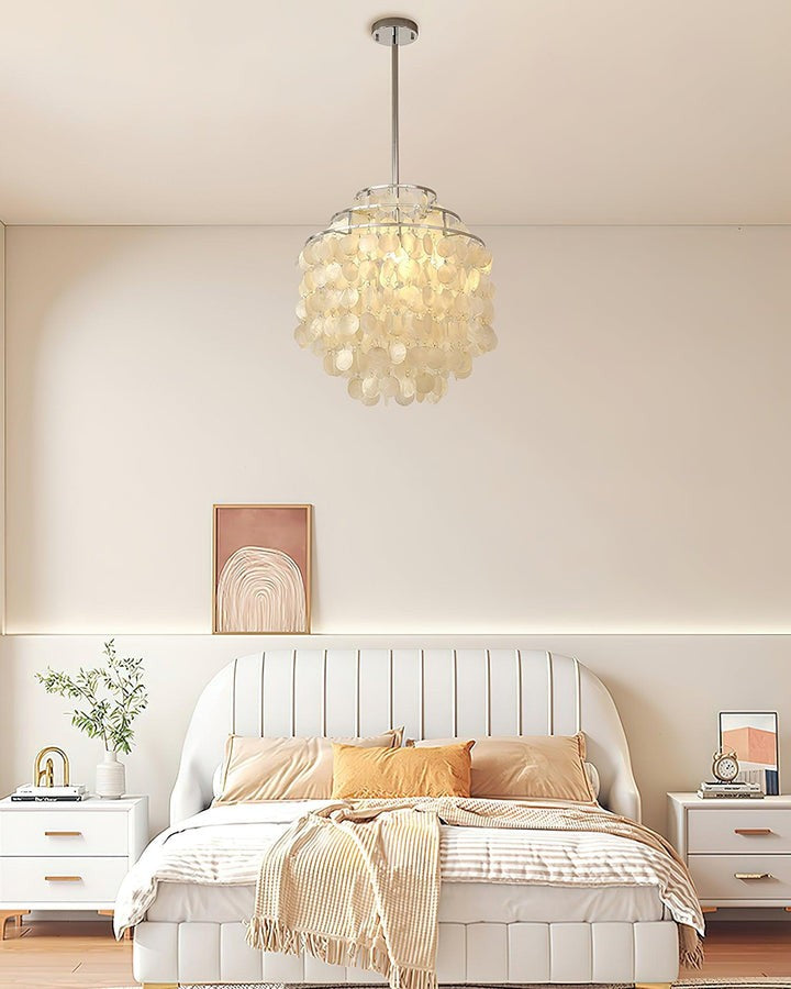 Multi-Layer Round Shell Disc Ceiling Chandelier