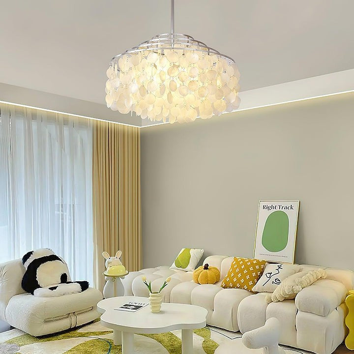 Multi-Layer Round Shell Disc Ceiling Chandelier