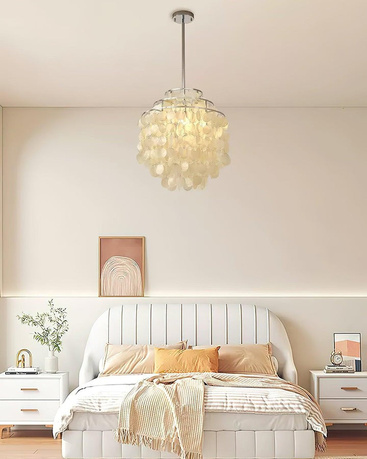 Multi-Layer Round Shell Disc Ceiling Chandelier