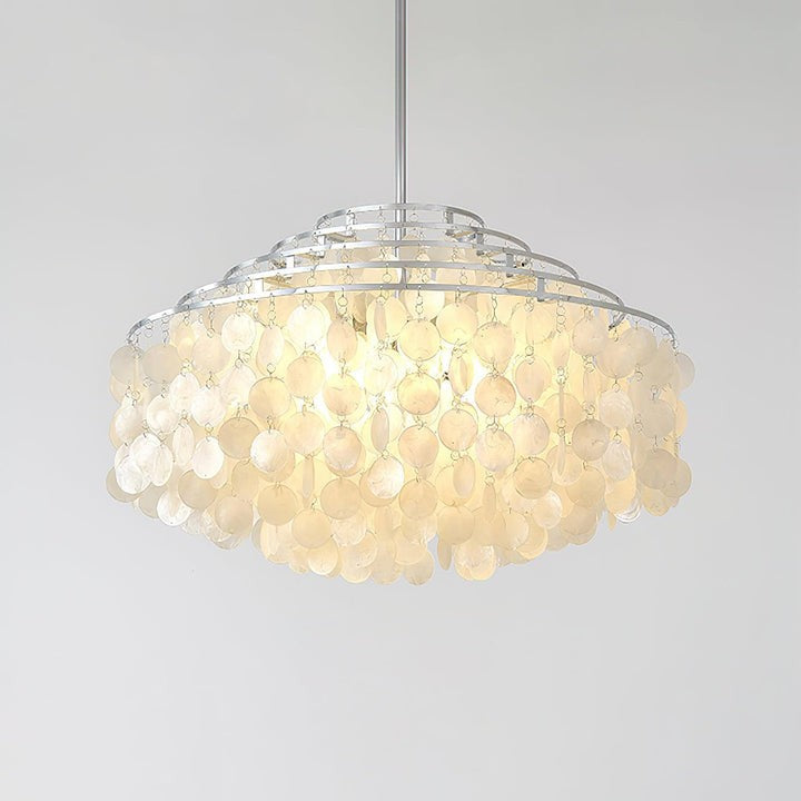 Multi-Layer Round Shell Disc Ceiling Chandelier
