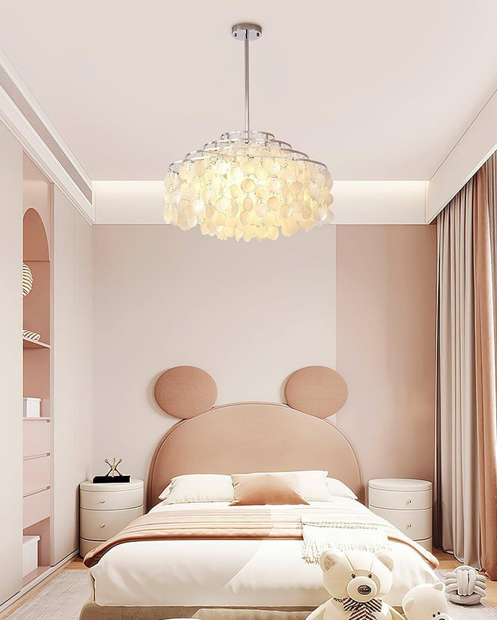 Multi-Layer Round Shell Disc Ceiling Chandelier