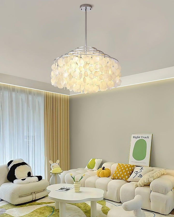 Multi-Layer Round Shell Disc Ceiling Chandelier
