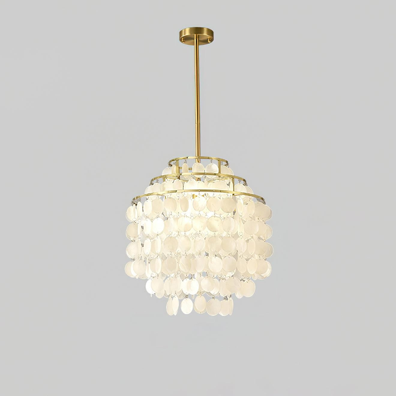 Multi-Layer Round Shell Disc Ceiling Chandelier