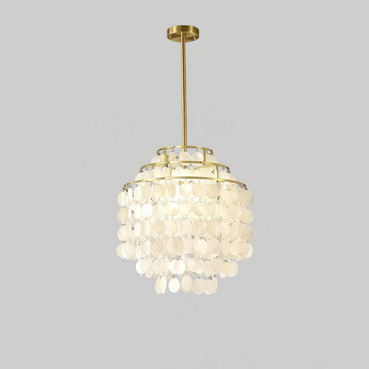 Multi-Layer Round Shell Disc Ceiling Chandelier