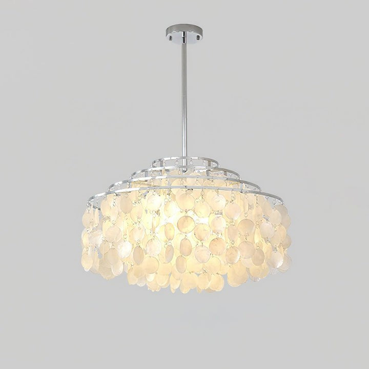 Multi-Layer Round Shell Disc Ceiling Chandelier