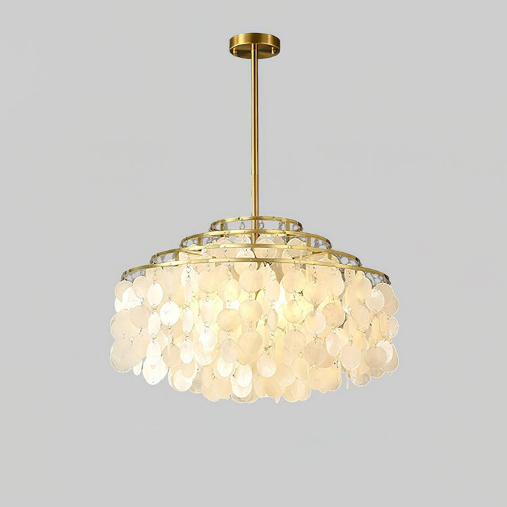 Multi-Layer Round Shell Disc Ceiling Chandelier