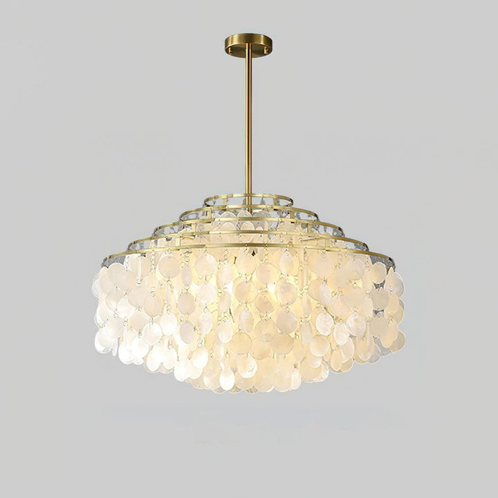 Multi-Layer Round Shell Disc Ceiling Chandelier
