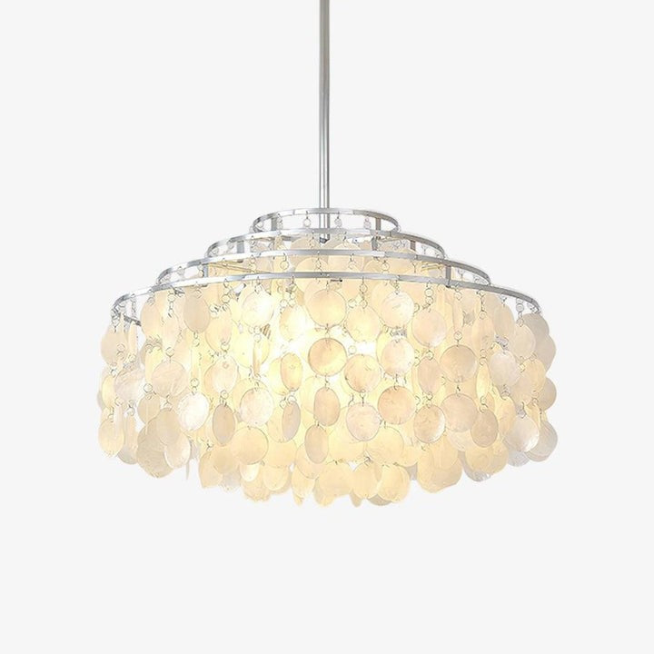 Multi-Layer Round Shell Disc Ceiling Chandelier