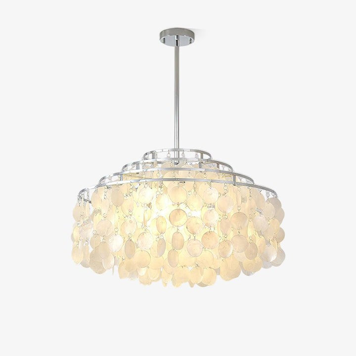 Multi-Layer Round Shell Disc Ceiling Chandelier