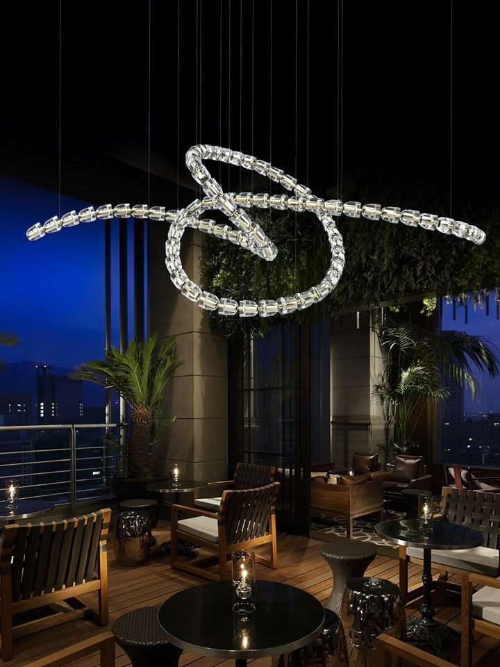 Multi-Tier V-Shaped LED Cascade Chandelier – Modern Pendant Light