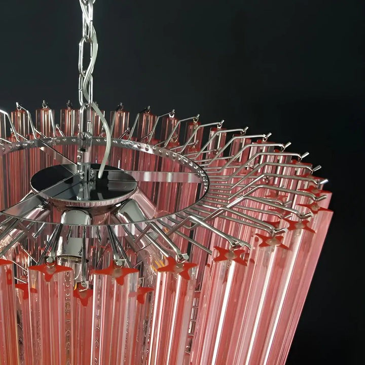 Murano Pink Prism Glass Chandelier