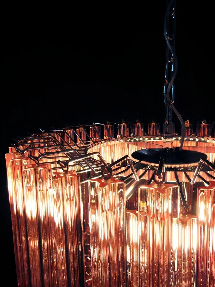 Murano Pink Prism Glass Chandelier