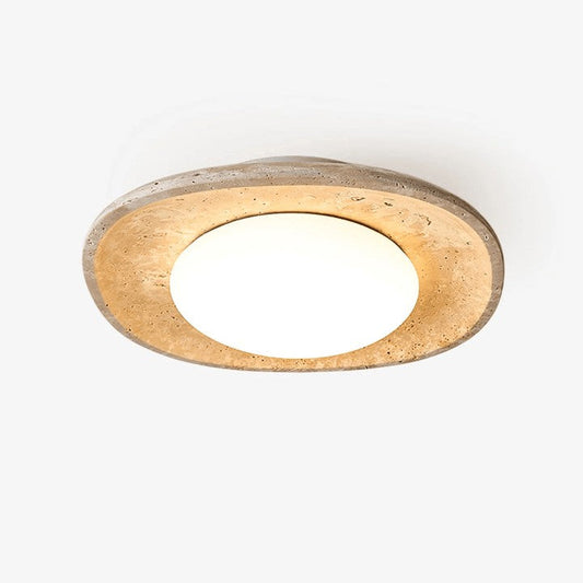 Natural Travertine LED Flush Mount Ceiling Light