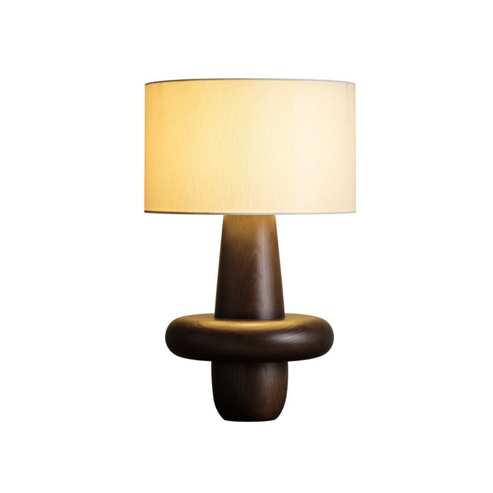 Natural Wood & Fabric Table Lamp – Warm Ambient Glow