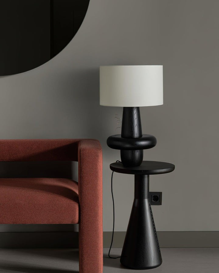 Natural Wood & Fabric Table Lamp – Warm Ambient Glow