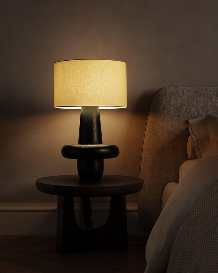 Natural Wood & Fabric Table Lamp – Warm Ambient Glow