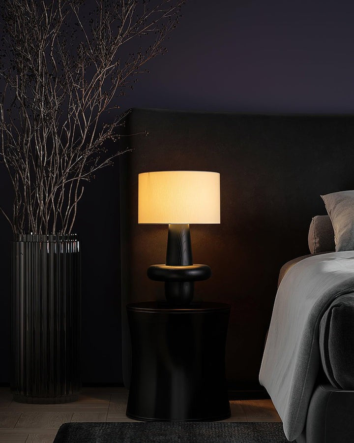 Natural Wood & Fabric Table Lamp – Warm Ambient Glow