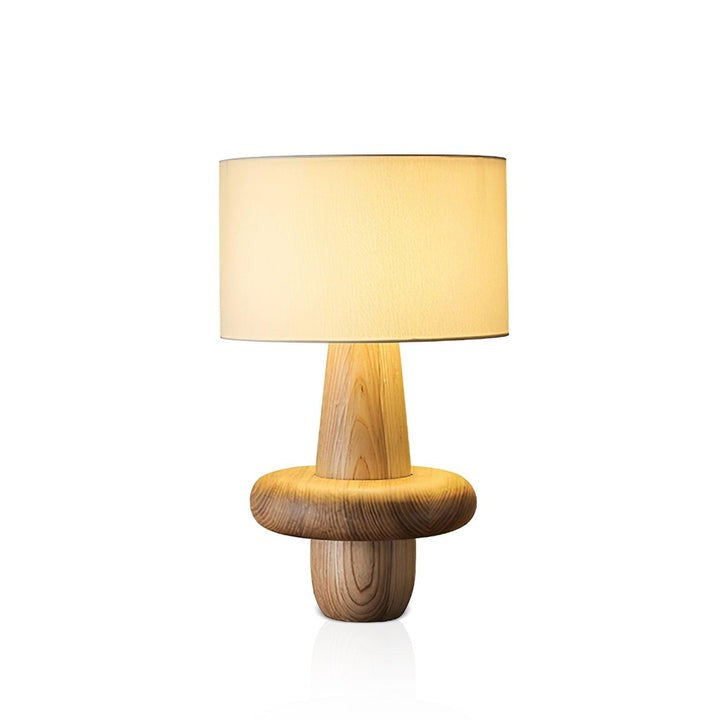 Natural Wood & Fabric Table Lamp – Warm Ambient Glow
