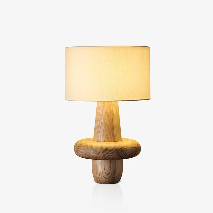 Natural Wood & Fabric Table Lamp – Warm Ambient Glow