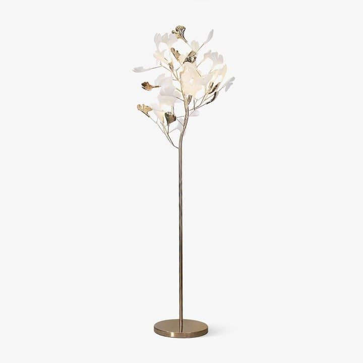 Nature-Inspired Ginkgo Leaf Floor Lamp – Ambient Lighting