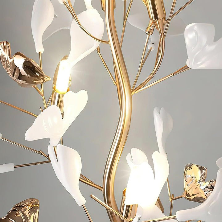Nature-Inspired Ginkgo Leaf Floor Lamp – Ambient Lighting