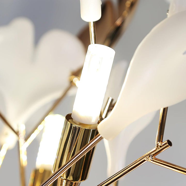 Nature-Inspired Ginkgo Leaf Floor Lamp – Ambient Lighting
