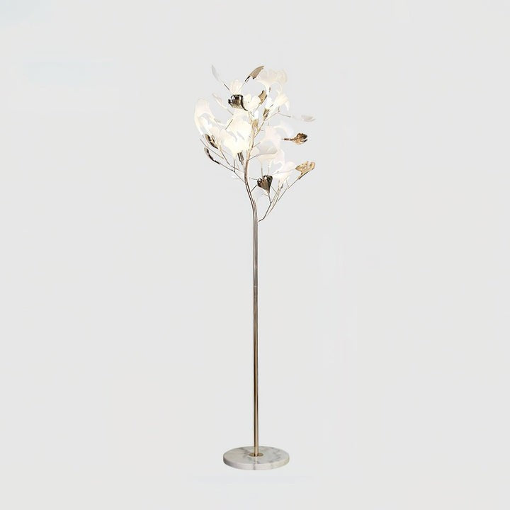 Nature-Inspired Ginkgo Leaf Floor Lamp – Ambient Lighting