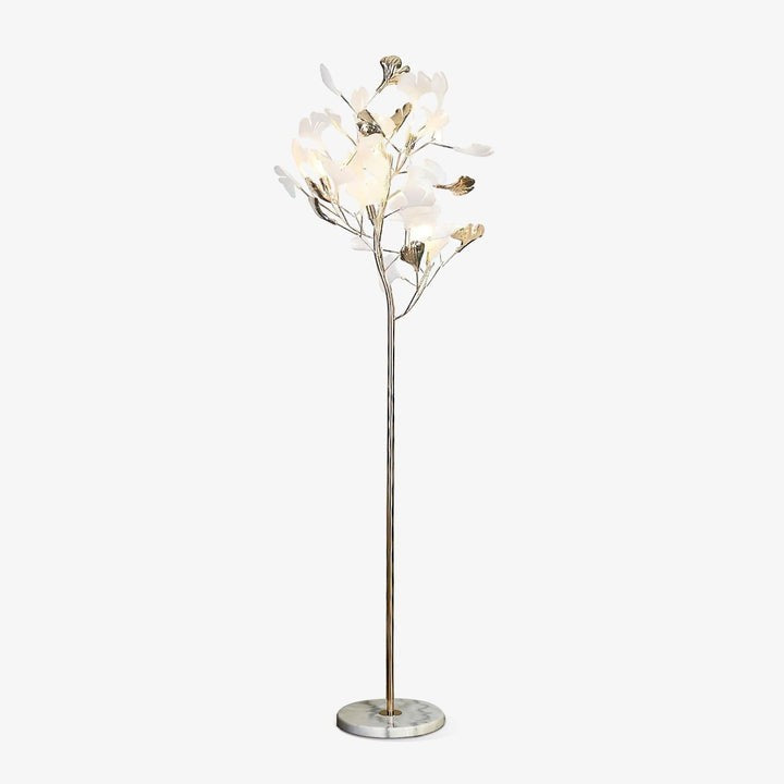 Nature-Inspired Ginkgo Leaf Floor Lamp – Ambient Lighting