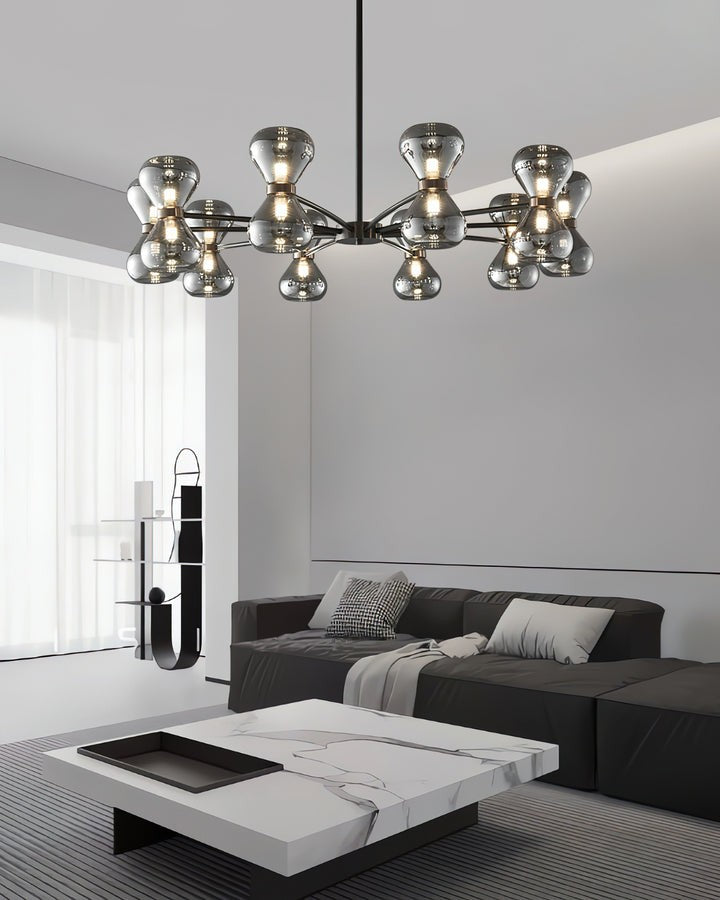 Nebula Modern Dark Glass Sphere Chandelier
