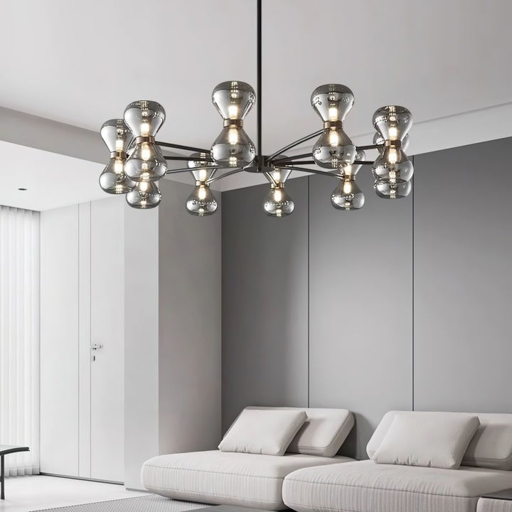 Nebula Modern Dark Glass Sphere Chandelier