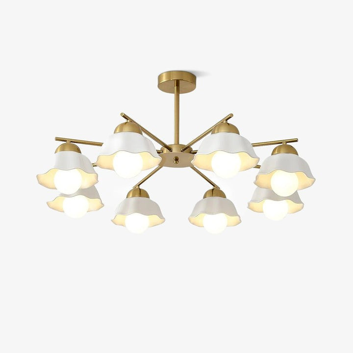 Organic Floral Glass Shade Chandelier