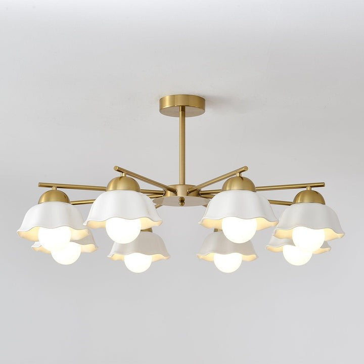 Organic Floral Glass Shade Chandelier