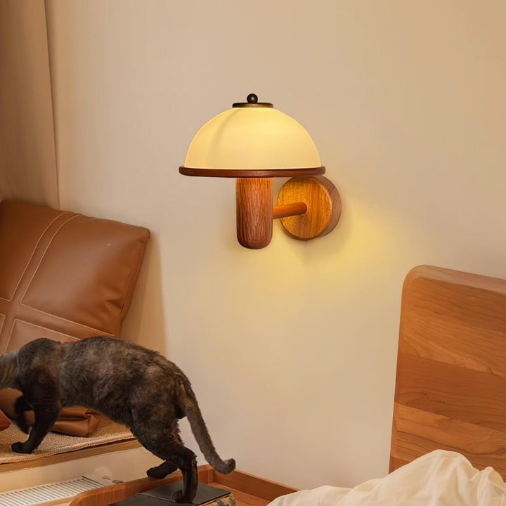 Organic Oak Mushroom Wall Lamp