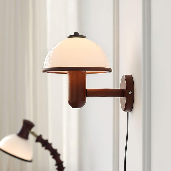 Organic Oak Mushroom Wall Lamp
