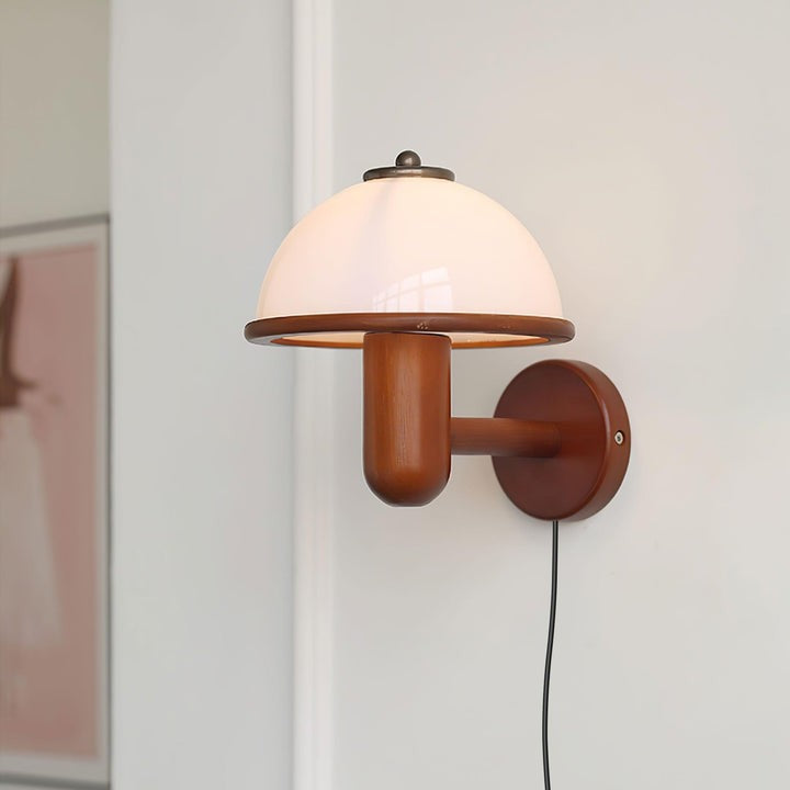 Organic Oak Mushroom Wall Lamp