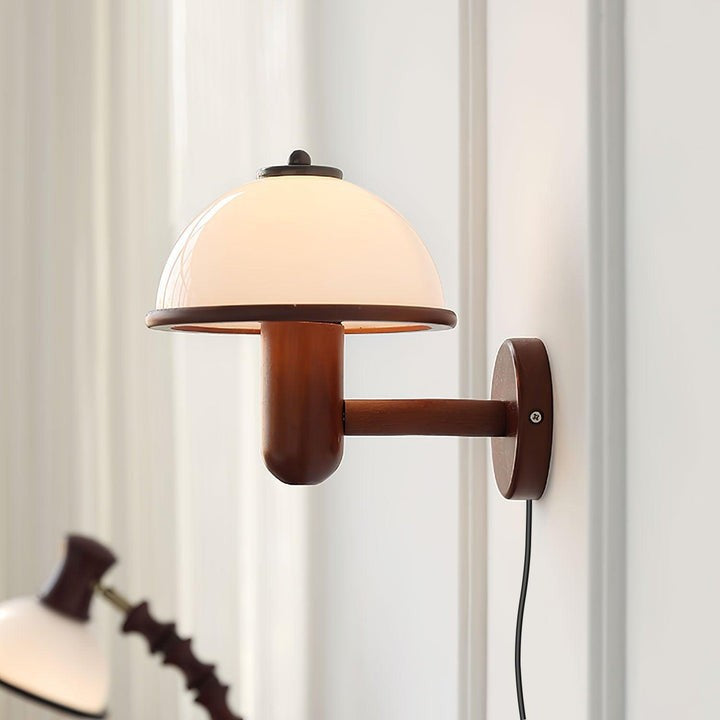 Organic Oak Mushroom Wall Lamp