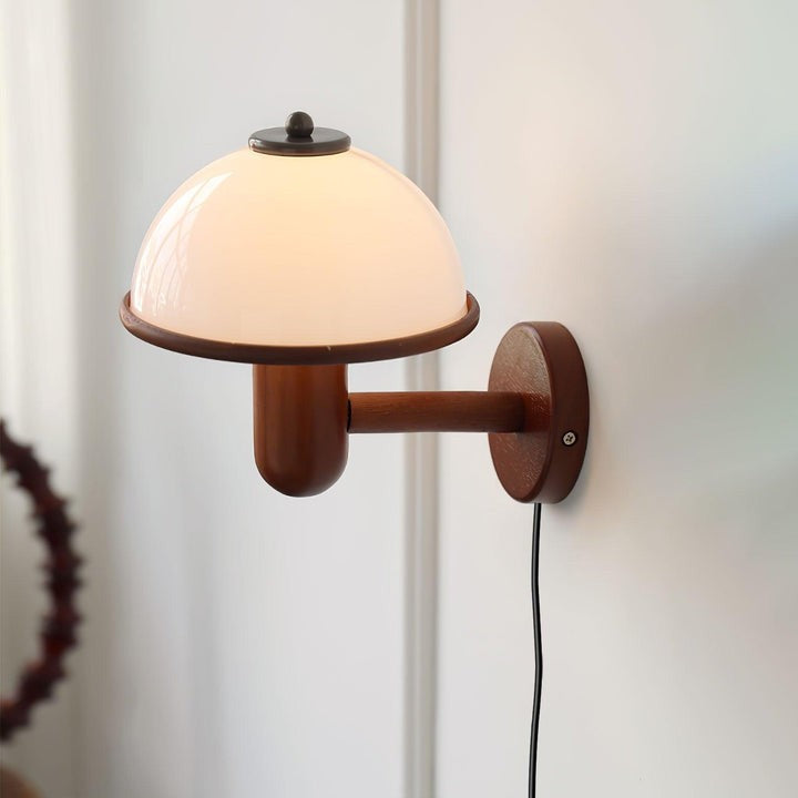 Organic Oak Mushroom Wall Lamp