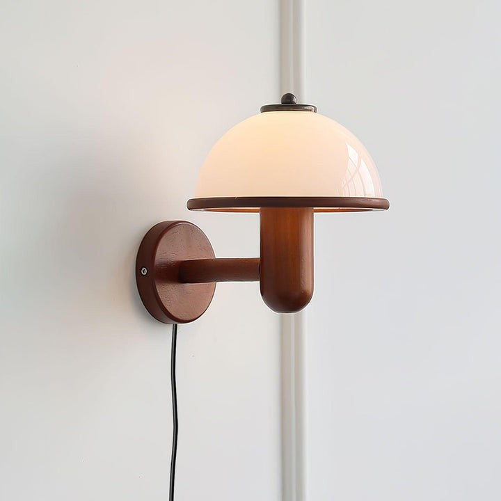 Organic Oak Mushroom Wall Lamp