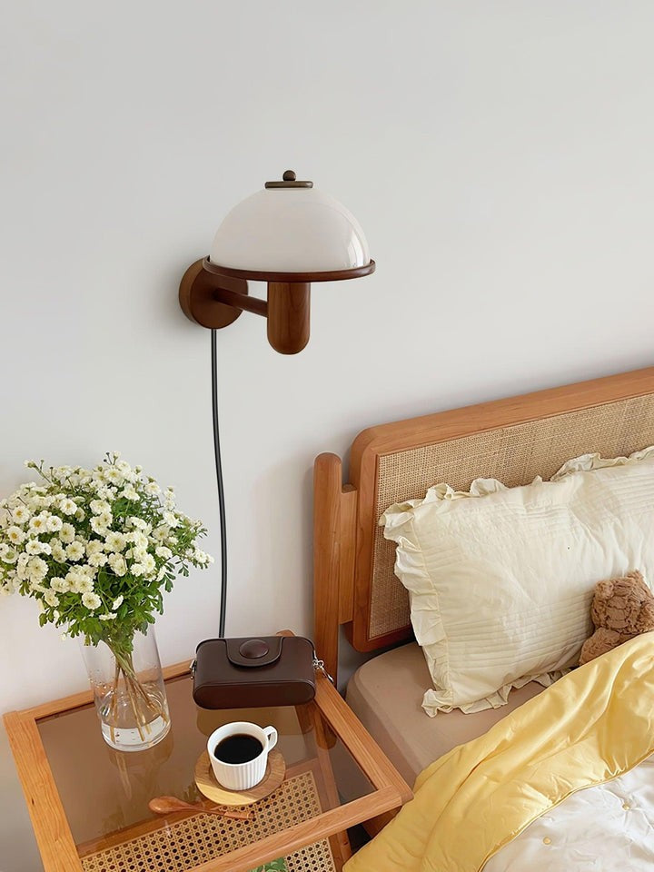 Organic Oak Mushroom Wall Lamp