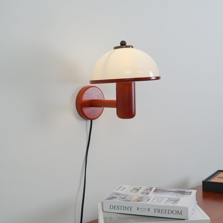 Organic Oak Mushroom Wall Lamp