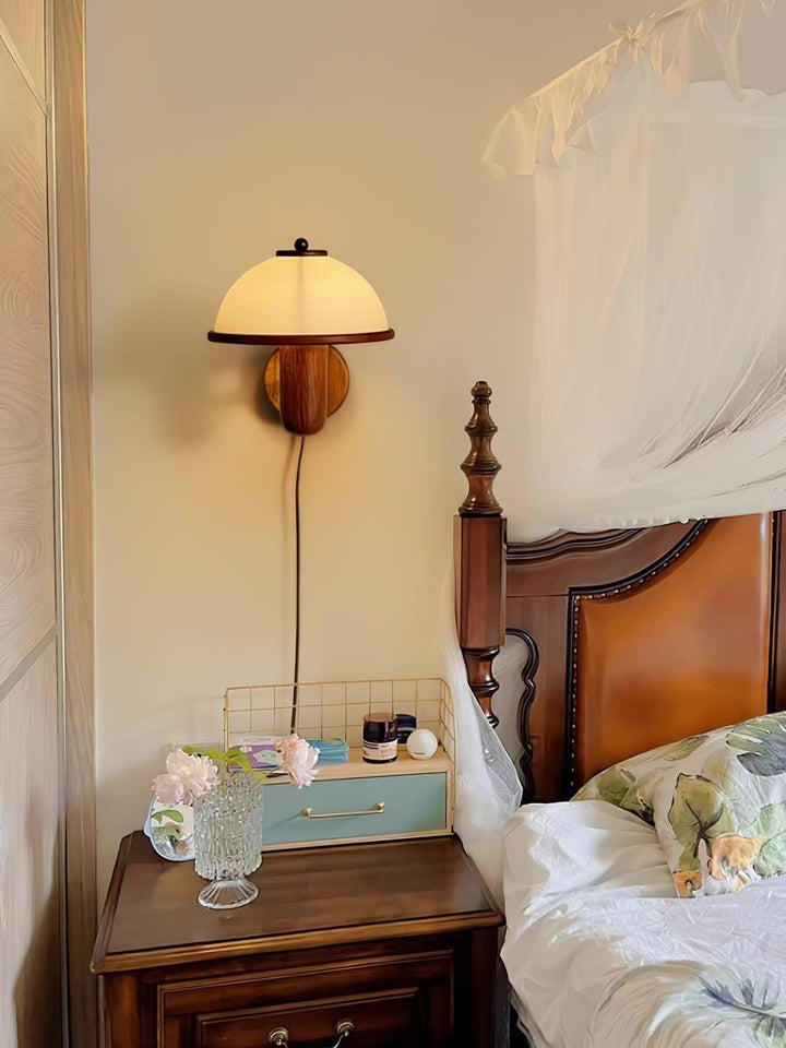 Organic Oak Mushroom Wall Lamp