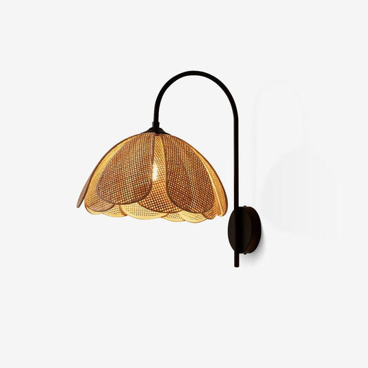 Organic Rattan Petal Wall Sconce - LED Ambient Lighting