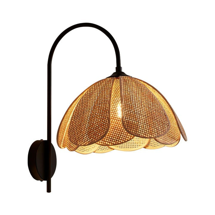 Organic Rattan Petal Wall Sconce - LED Ambient Lighting