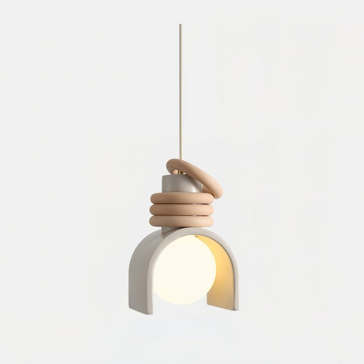 Organic Resin & Opal Glass Pendant Light