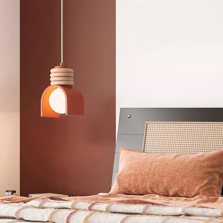 Organic Resin & Opal Glass Pendant Light