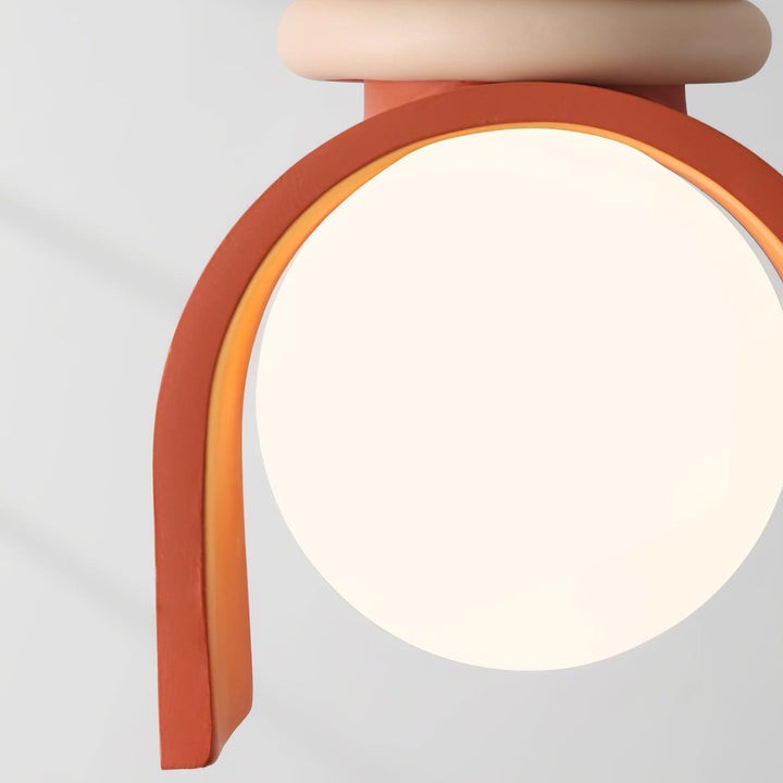 Organic Resin & Opal Glass Pendant Light