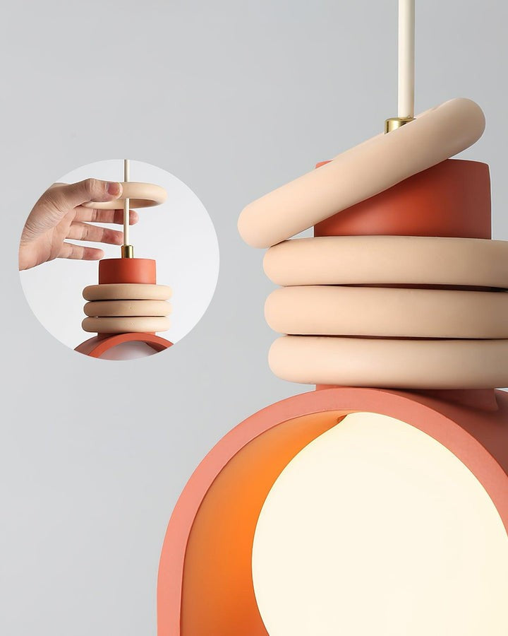 Organic Resin & Opal Glass Pendant Light