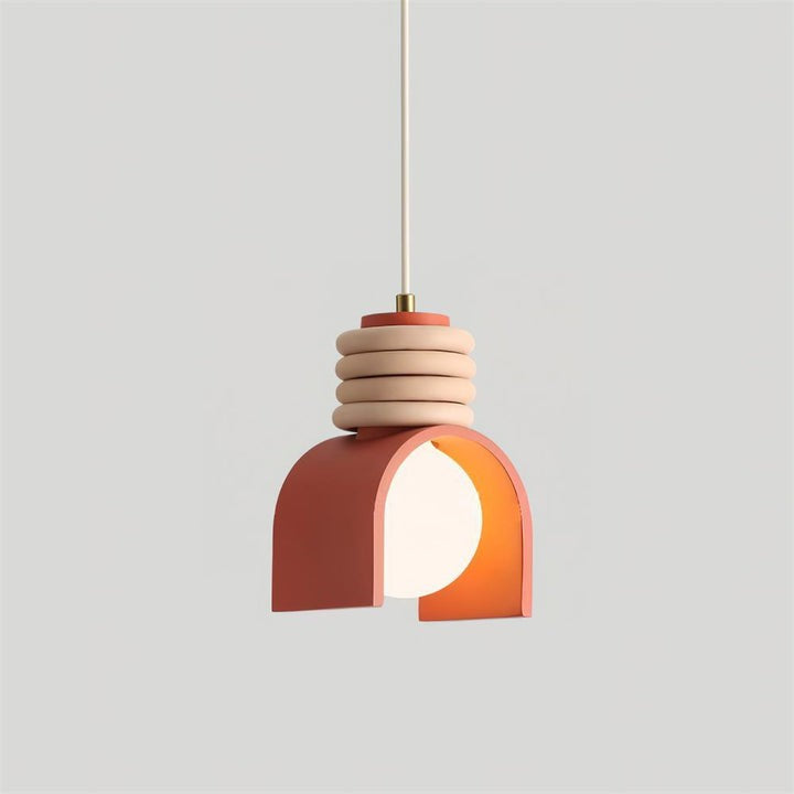 Organic Resin & Opal Glass Pendant Light