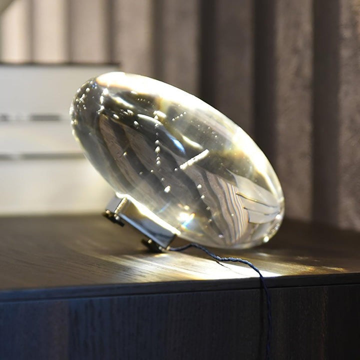Oval Glass LED Table Lamp for Ambient Home Lighting